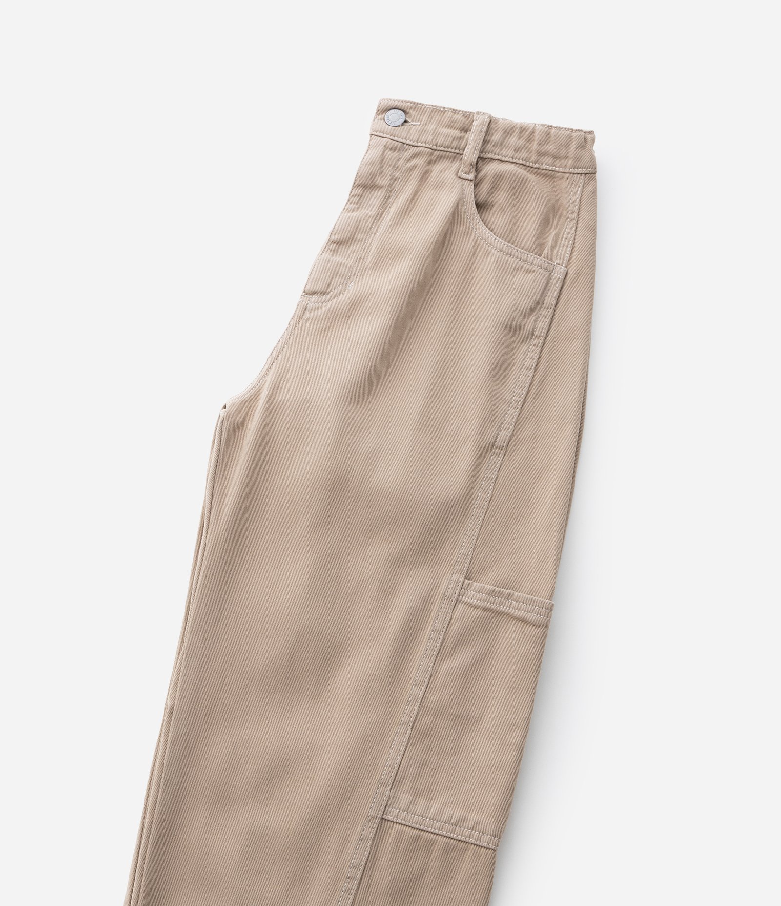 Calça Infantil Skate em Sarja com Recortes - Tam 5 a 14 Anos Bege 8