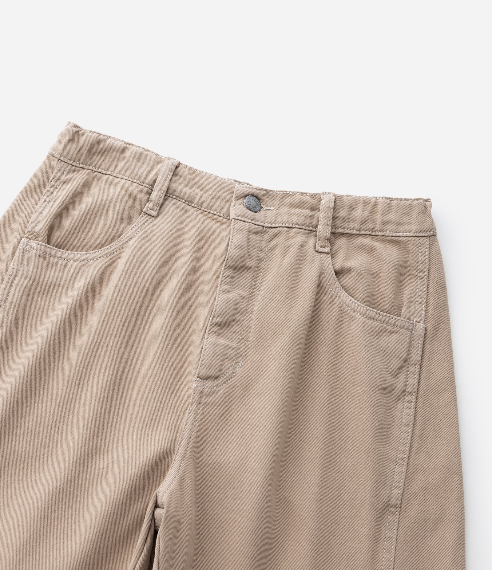 Calça Infantil Skate em Sarja com Recortes - Tam 5 a 14 Anos Bege 5