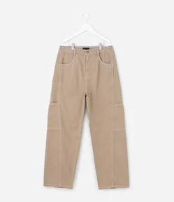 Calça Infantil Skate em Sarja com Recortes - Tam 5 a 14 Anos