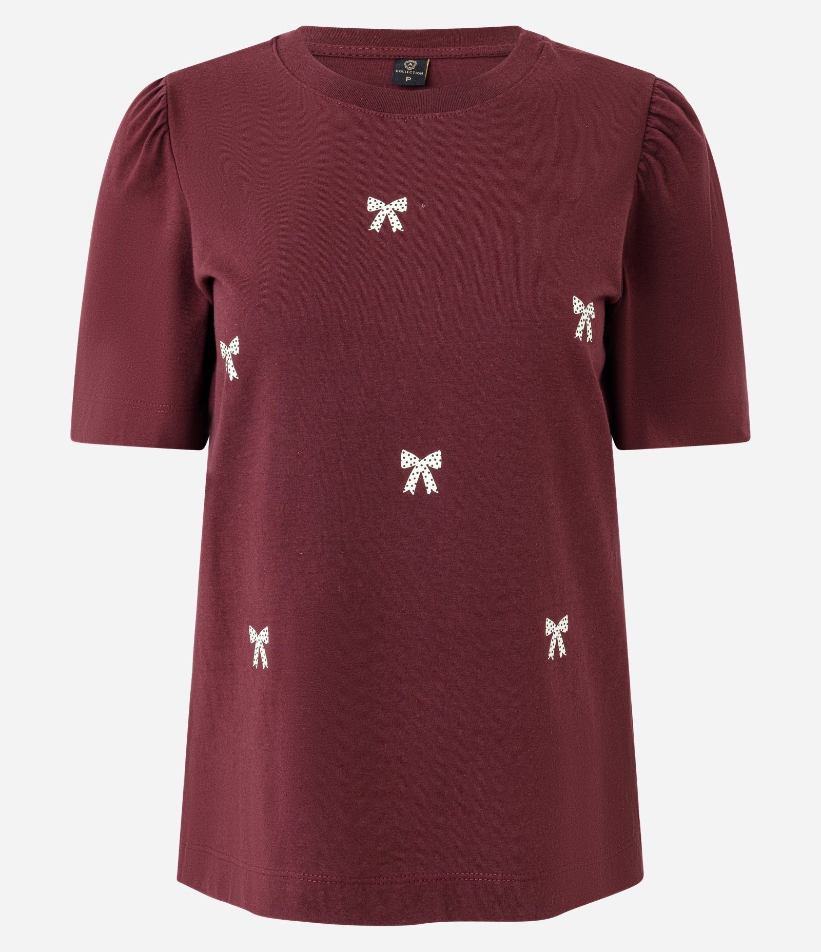 Blusa Manga Curta em Algodão com Estampa de Lacinhos Vermelho 5