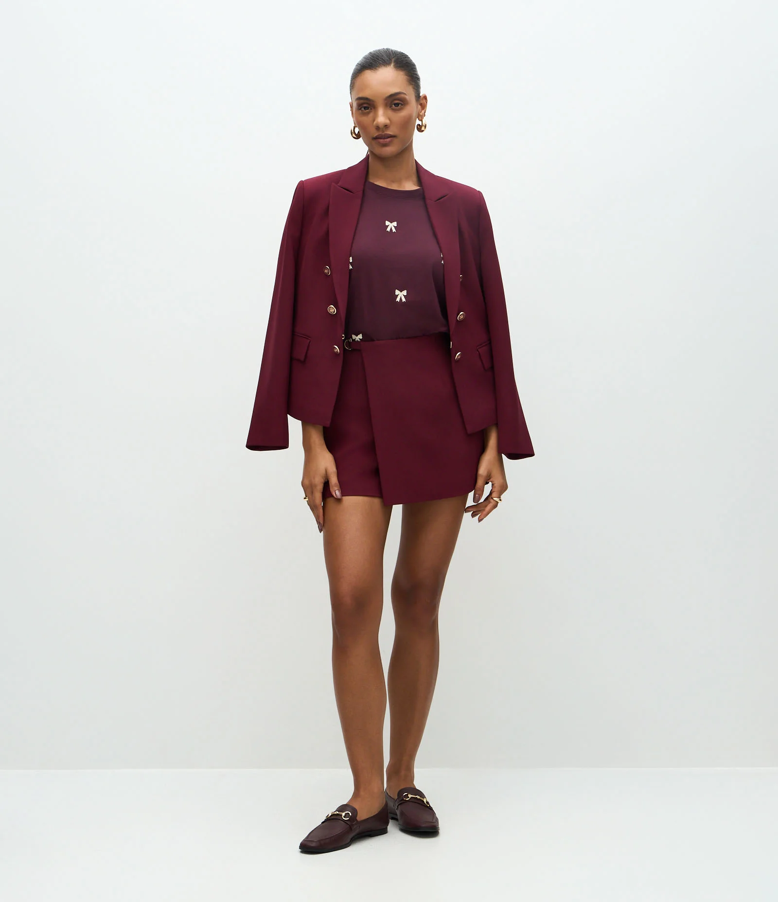 Blusa Manga Curta em Algodão com Estampa de Lacinhos Vermelho 2