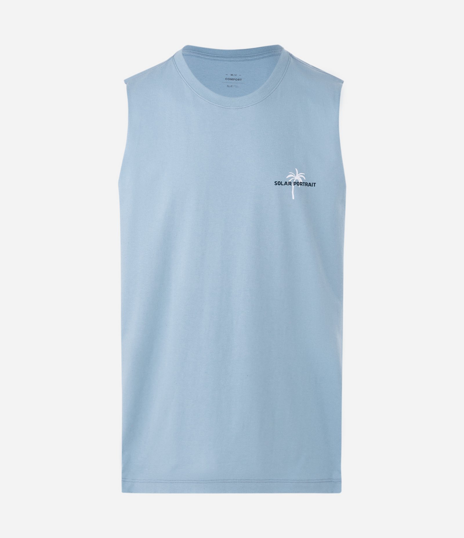 Regata Comfort em Algodão com Estampa de Coqueiro Azul 5