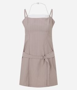 Vestido Curto Risca de Giz com Alças