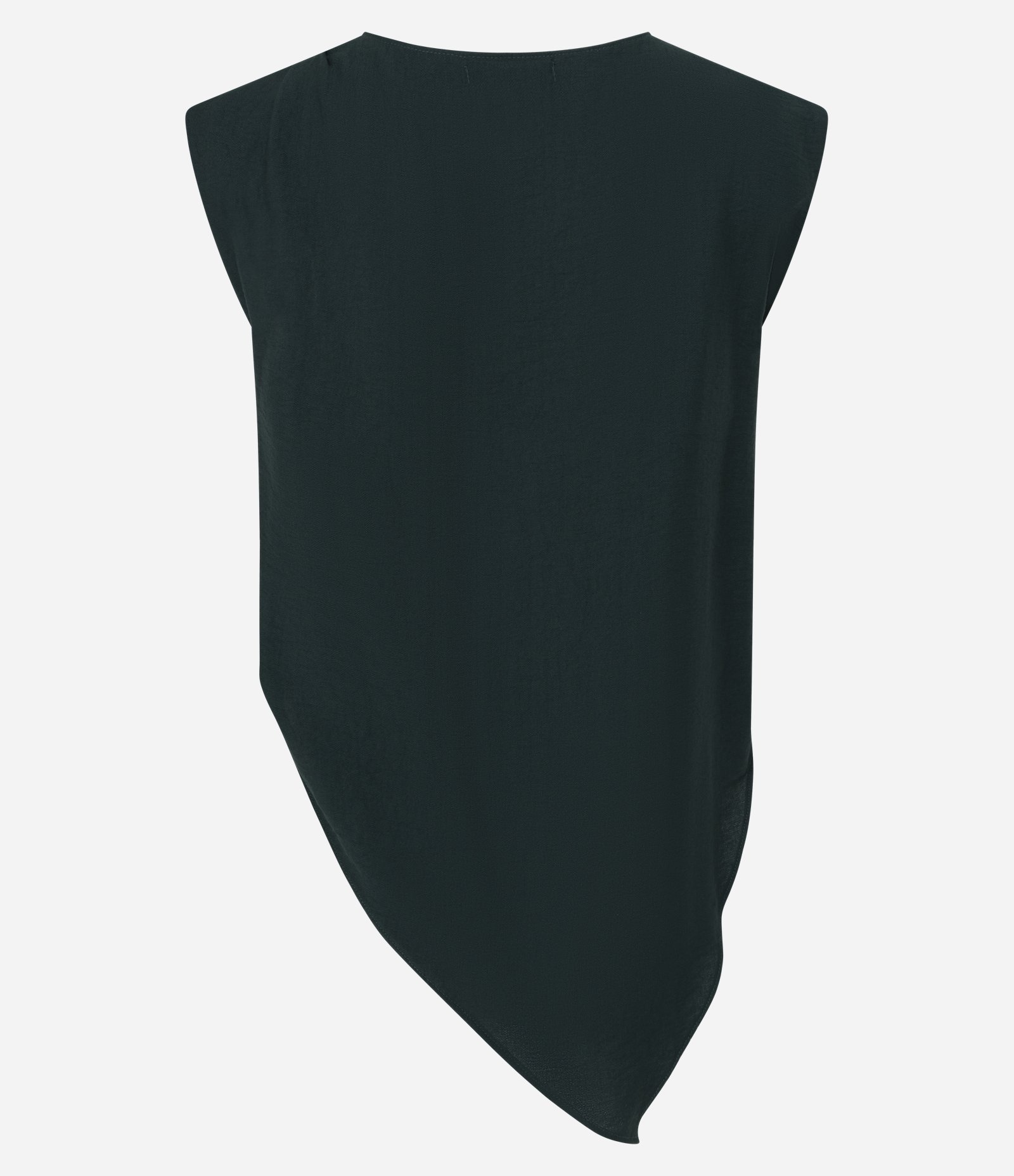 Blusa em Crepe com Aviamento no Ombro e Barra Assimétrica Verde 3