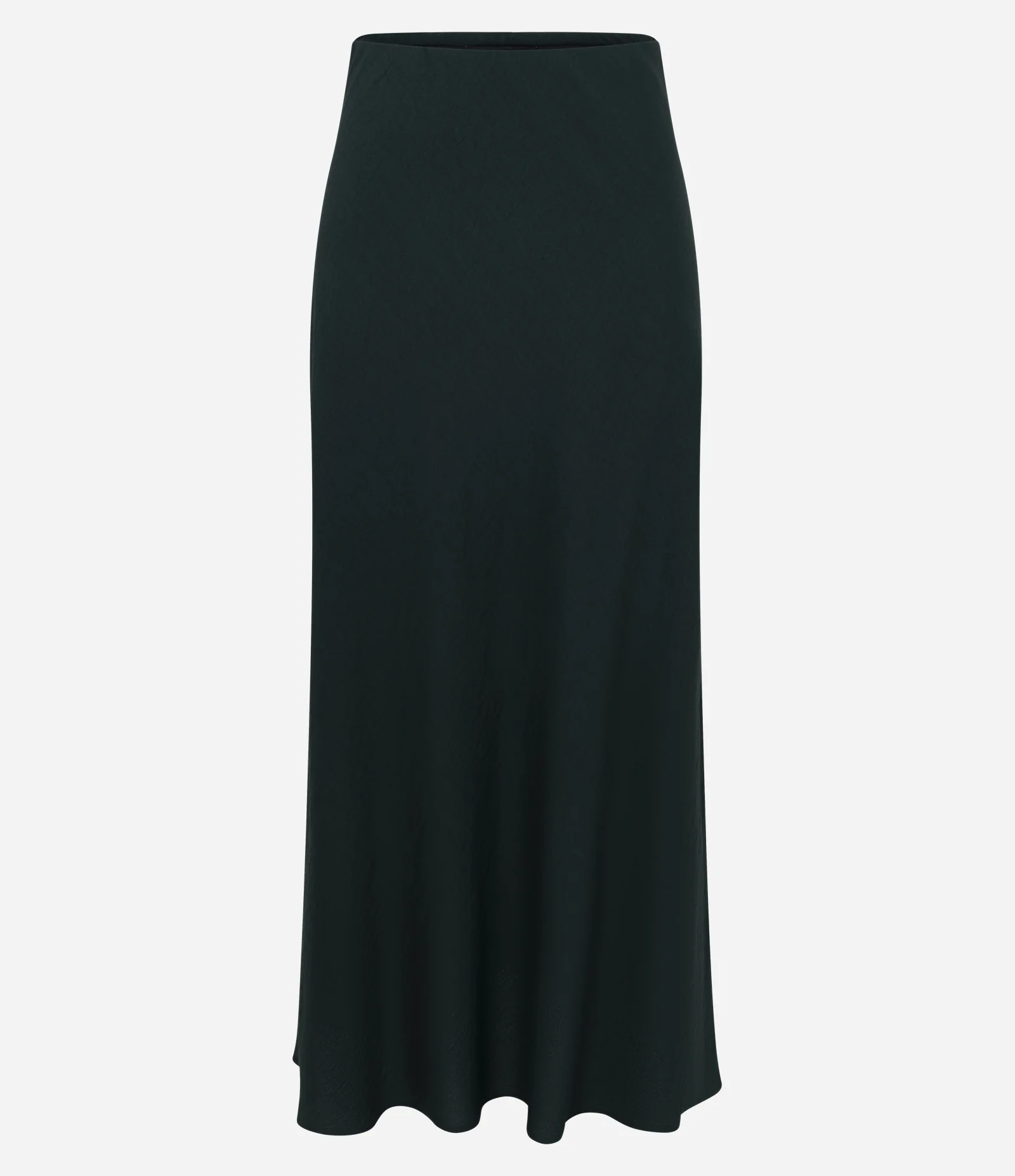 Saia Midi Evasê em Crepe com Cós Estruturado Verde 2