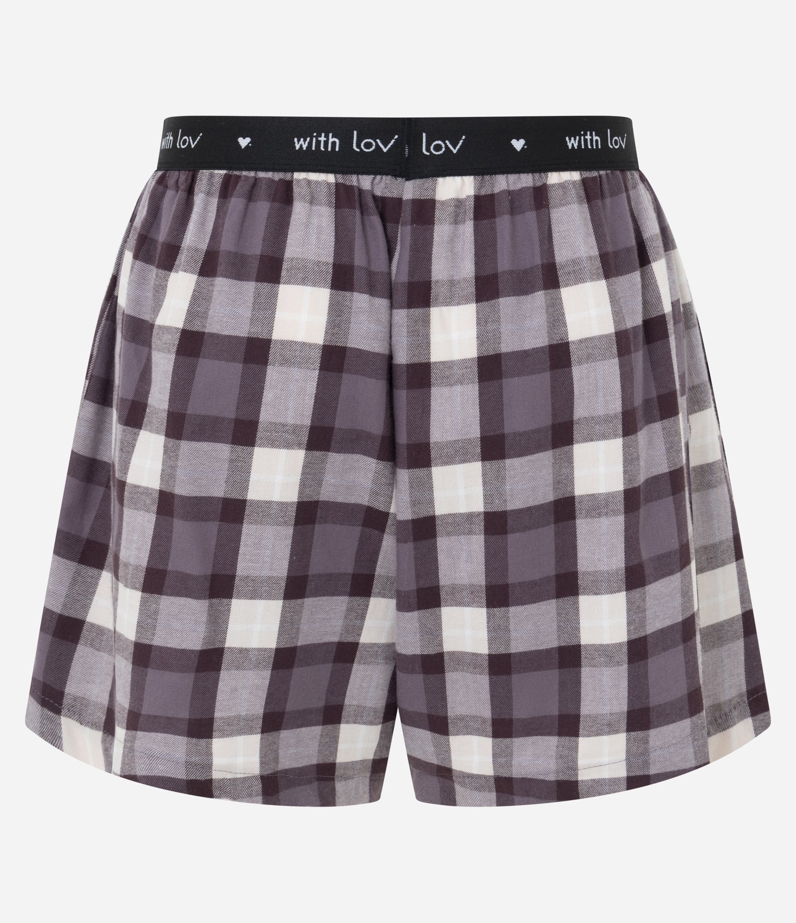 Short de Pijama em Flanela com Estampa Xadrez e Cós Elástico Roxo 6