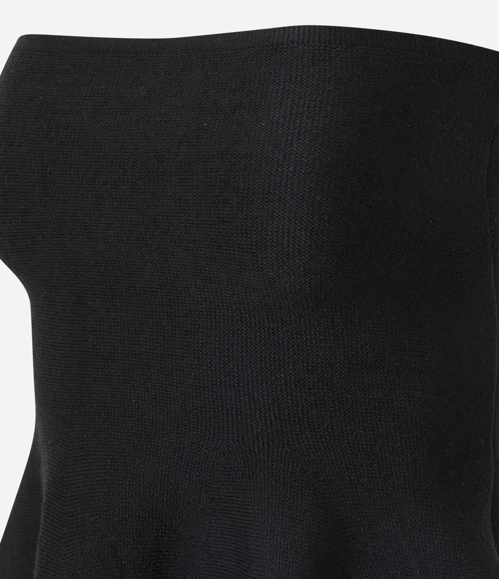 Blusa Tomara que Caia em Tricô com Peplum na Barra Preto 2