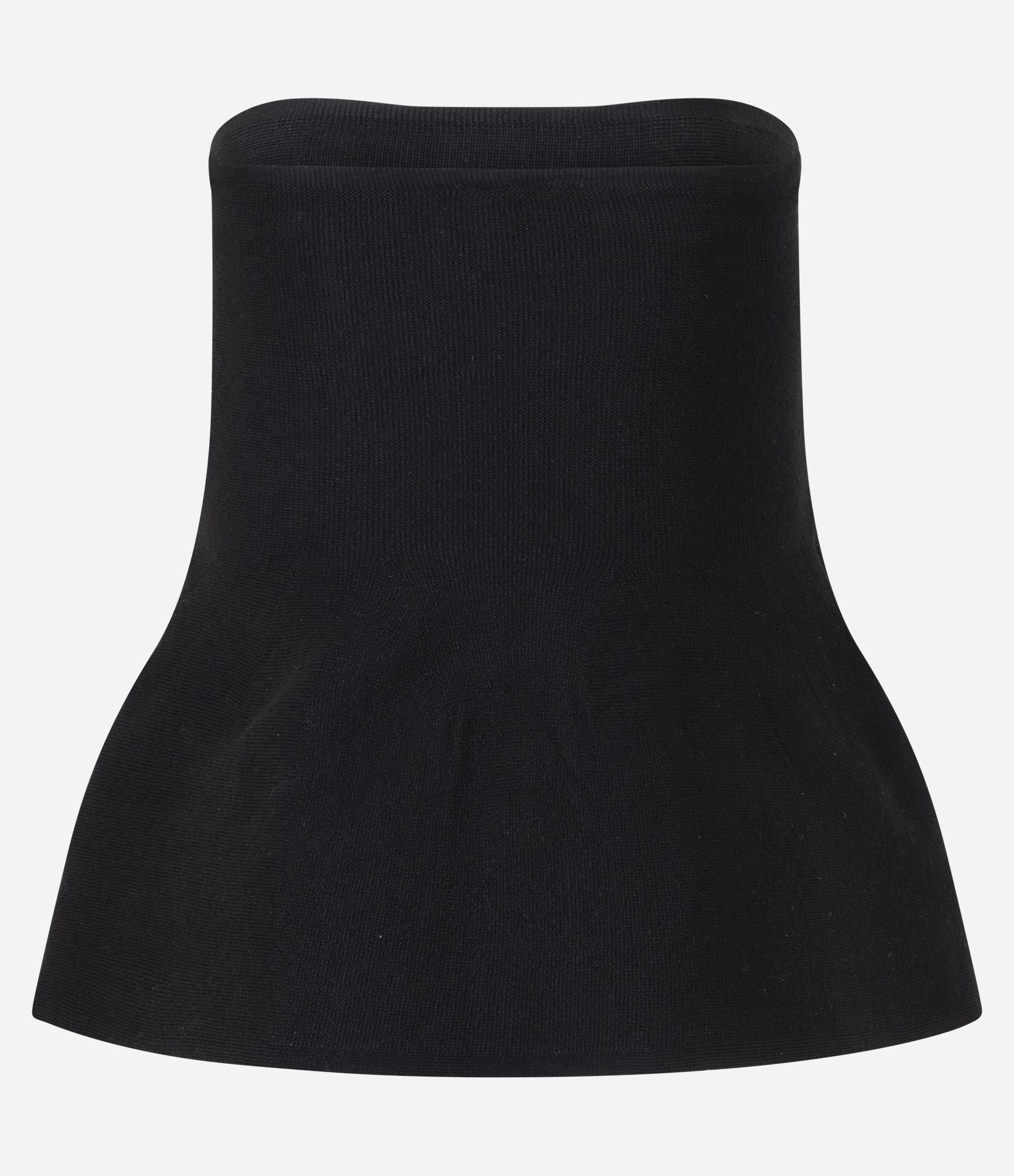 Blusa Tomara que Caia em Tricô com Peplum na Barra Preto 3