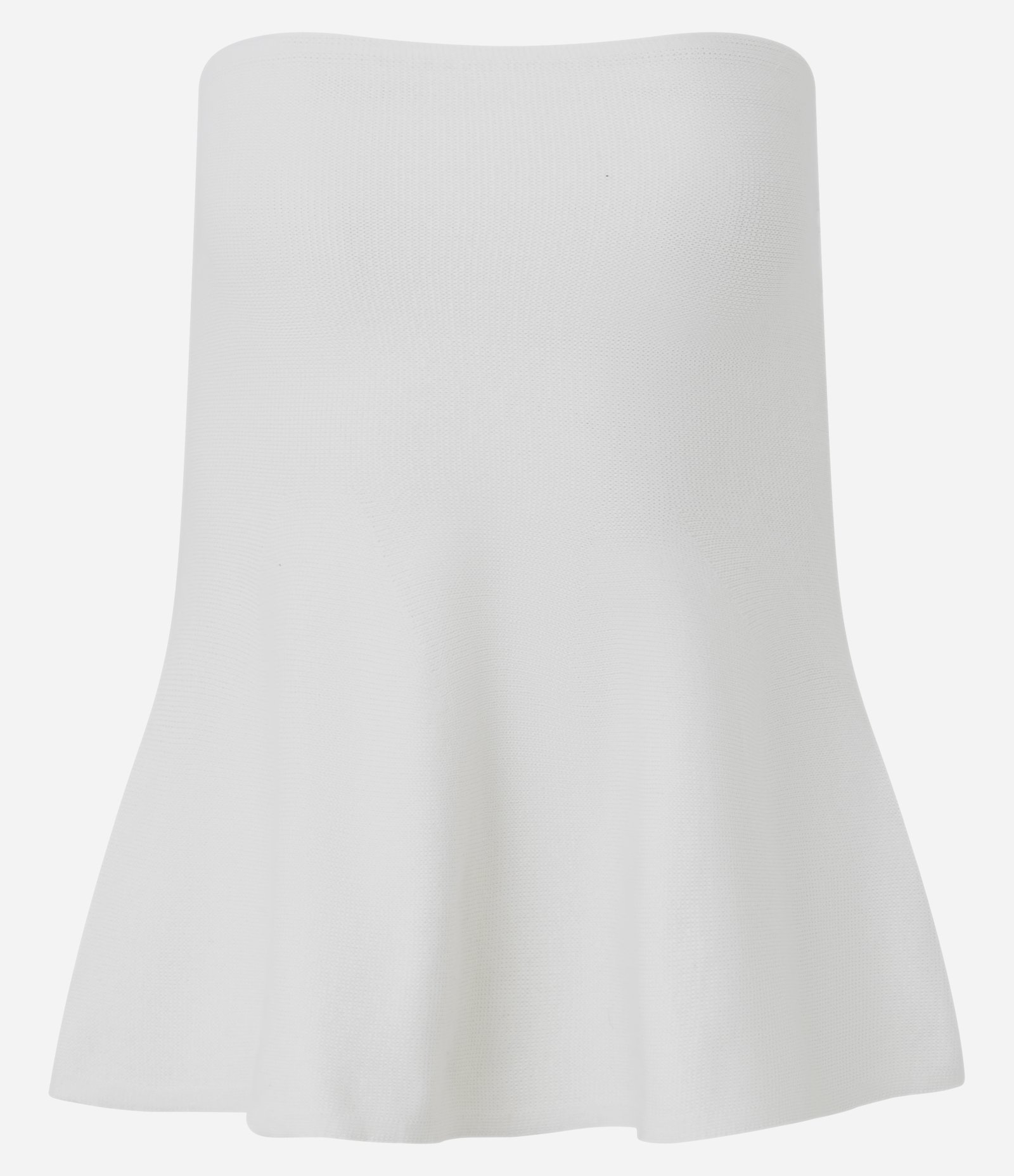 Blusa Tomara que Caia em Tricô com Peplum na Barra Branco 1