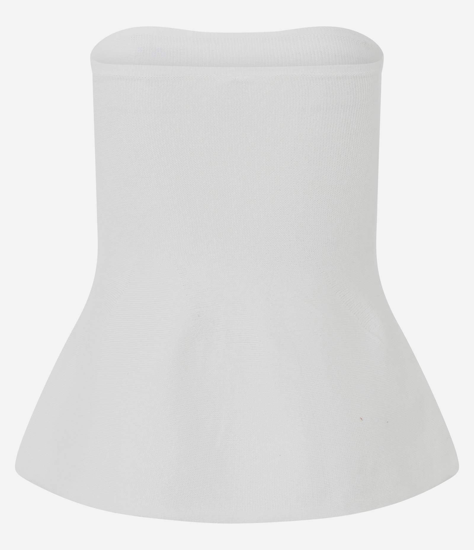 Blusa Tomara que Caia em Tricô com Peplum na Barra Branco 3