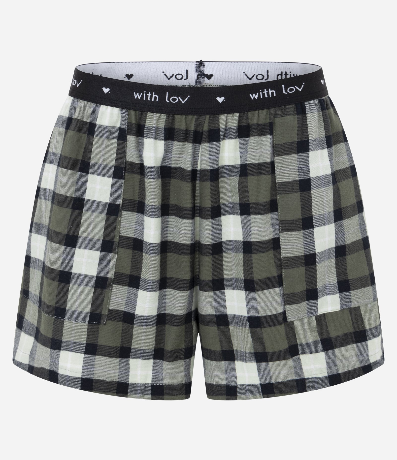 Short de Pijama em Flanela Xadrez com Cós Elástico Verde 5