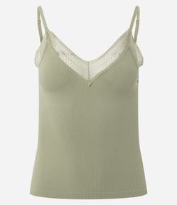 Blusa de Pijama Seamless com Rendinha