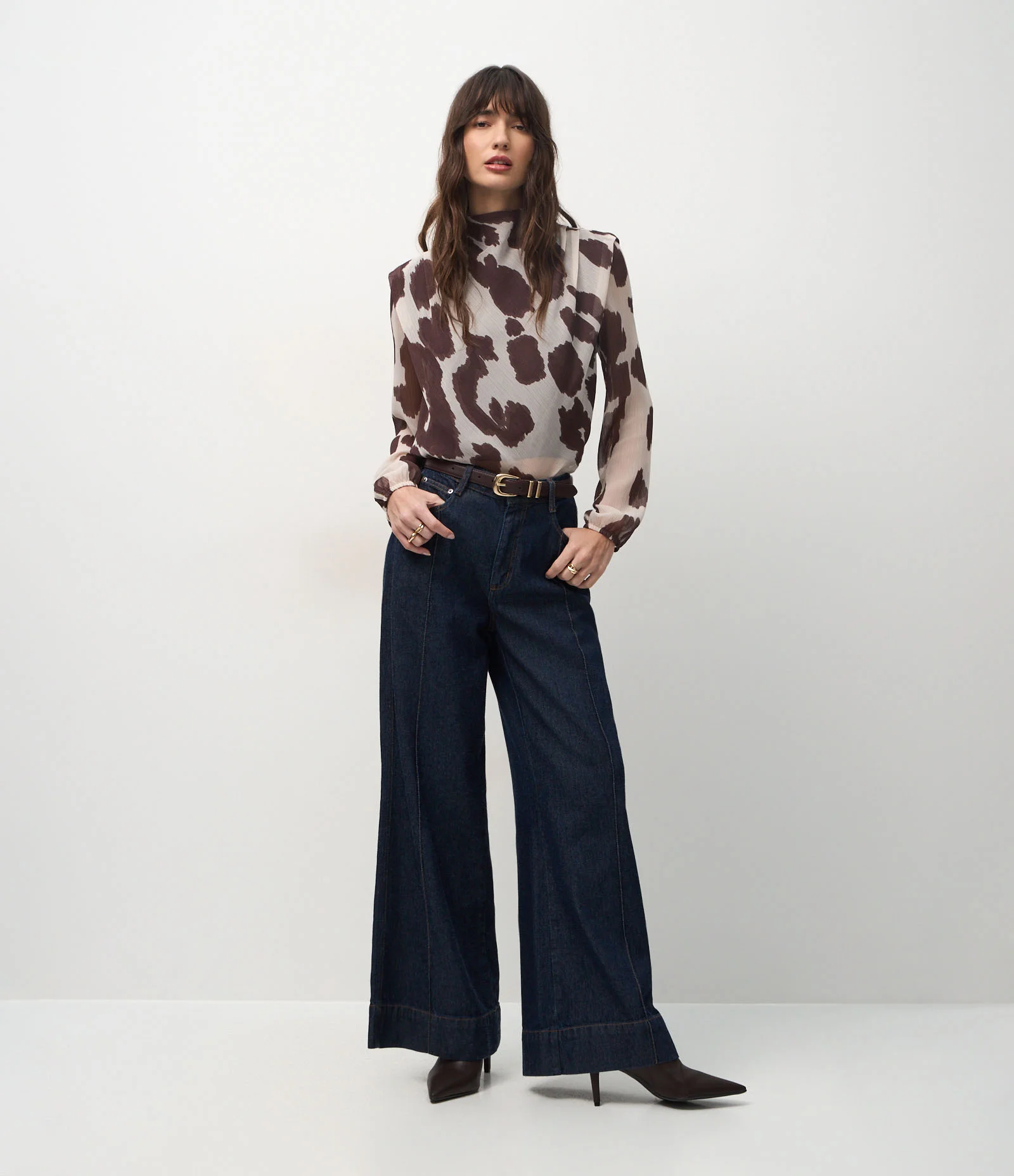 Blusa Manga Longa Animal Print com Gola Alta Animal Print 2