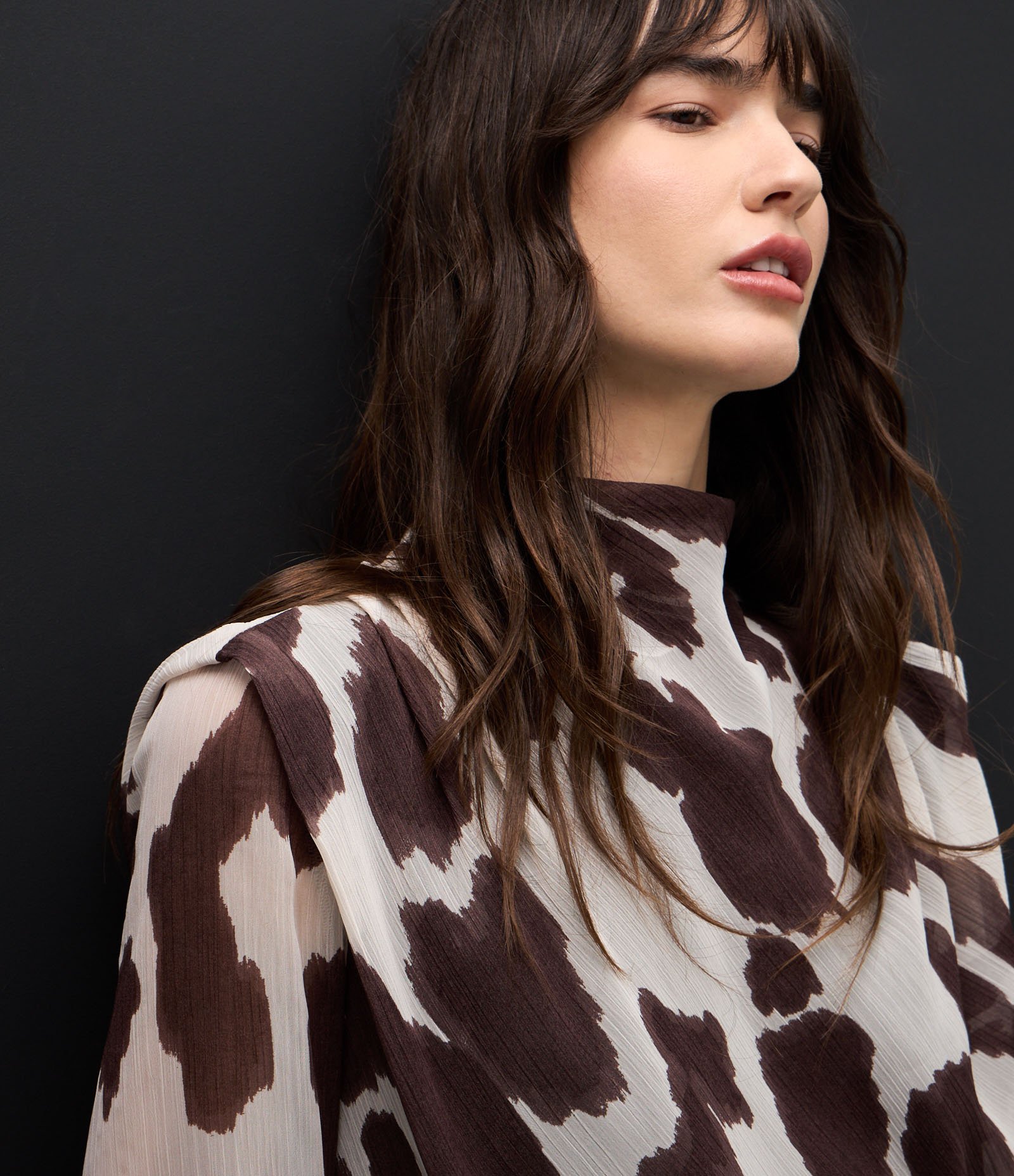 Blusa Manga Longa Animal Print com Gola Alta Animal Print 5