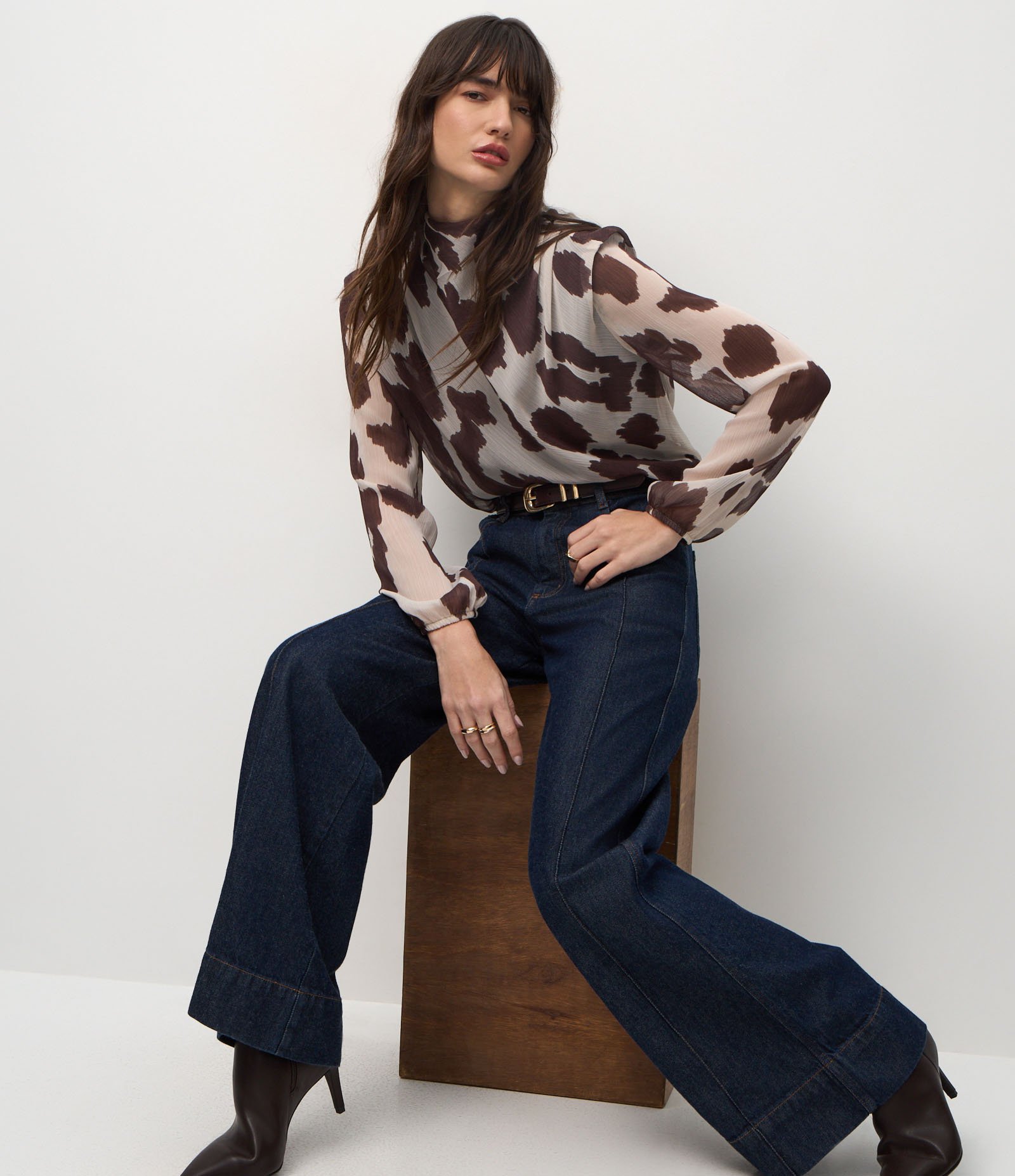 Blusa Manga Longa Animal Print com Gola Alta Animal Print 6