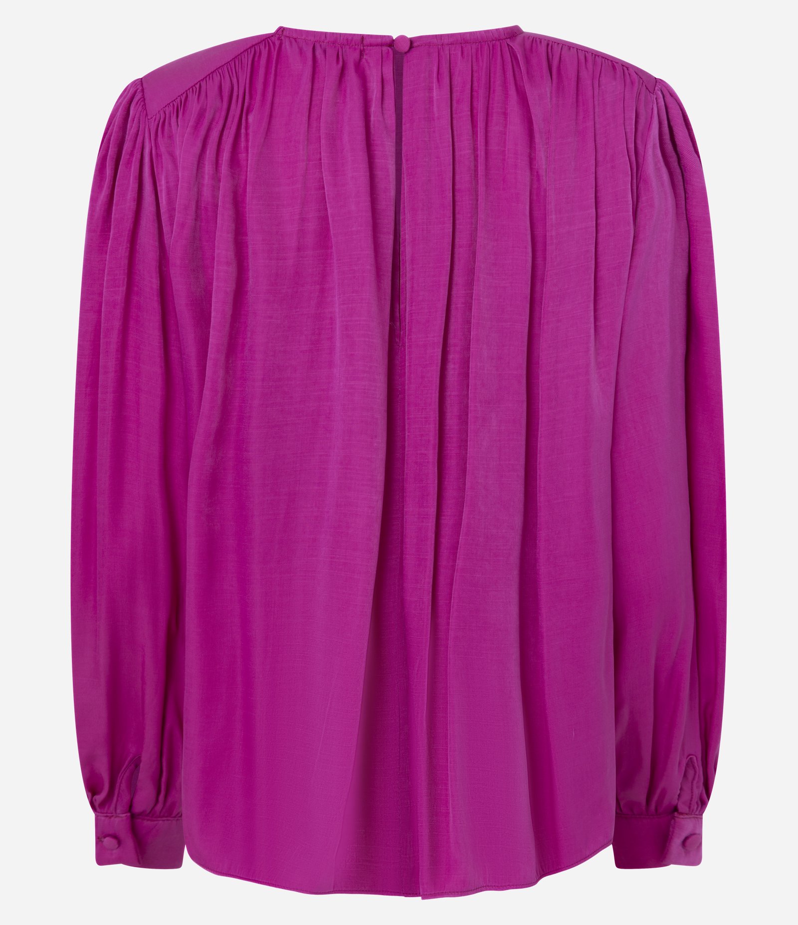 Blusa Ampla Acetinada com Franzidos e Ombreiras Rosa 7