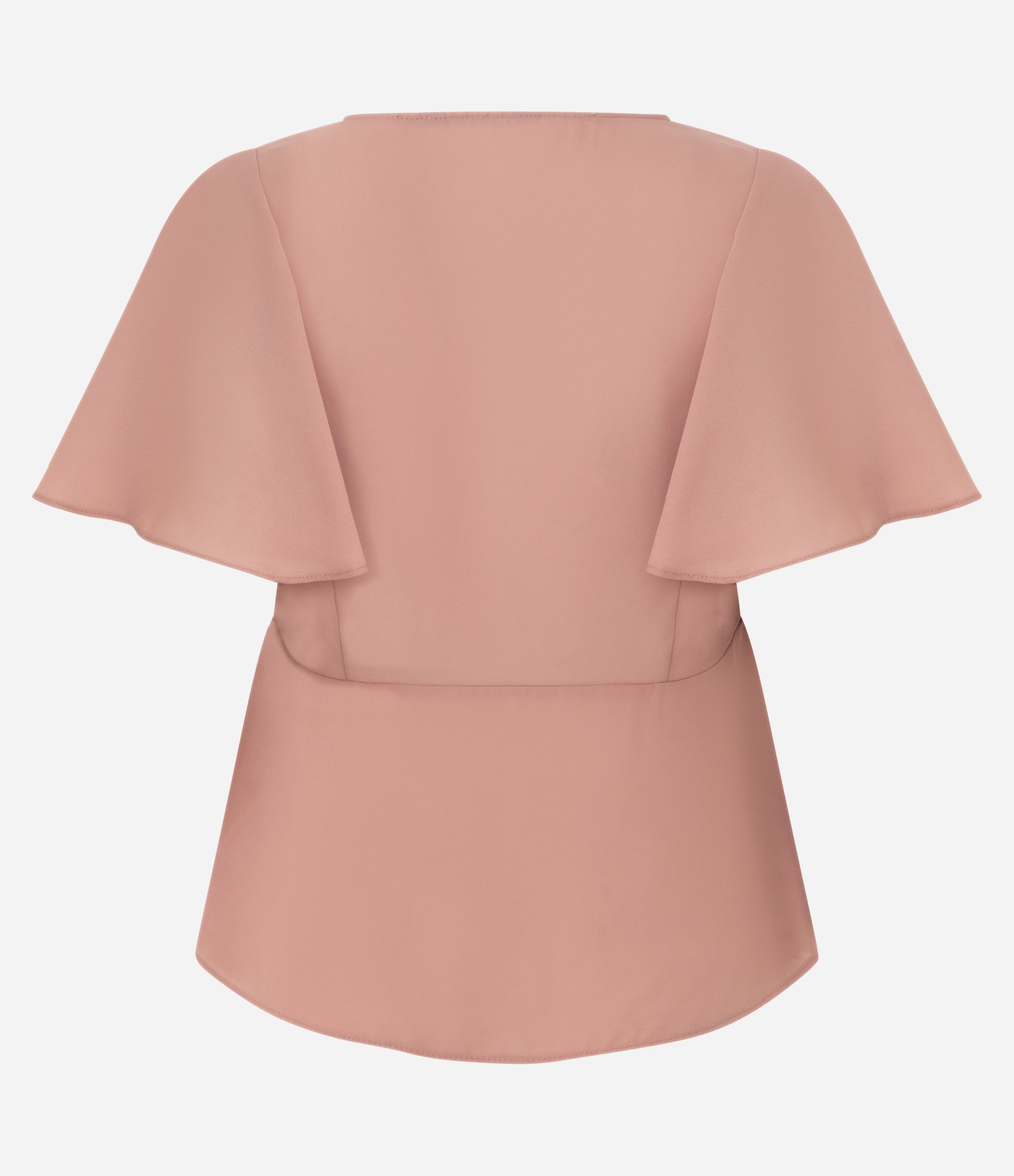Blusa em Crepe com Mangas Curtas Estilo Borboleta Rosa 2