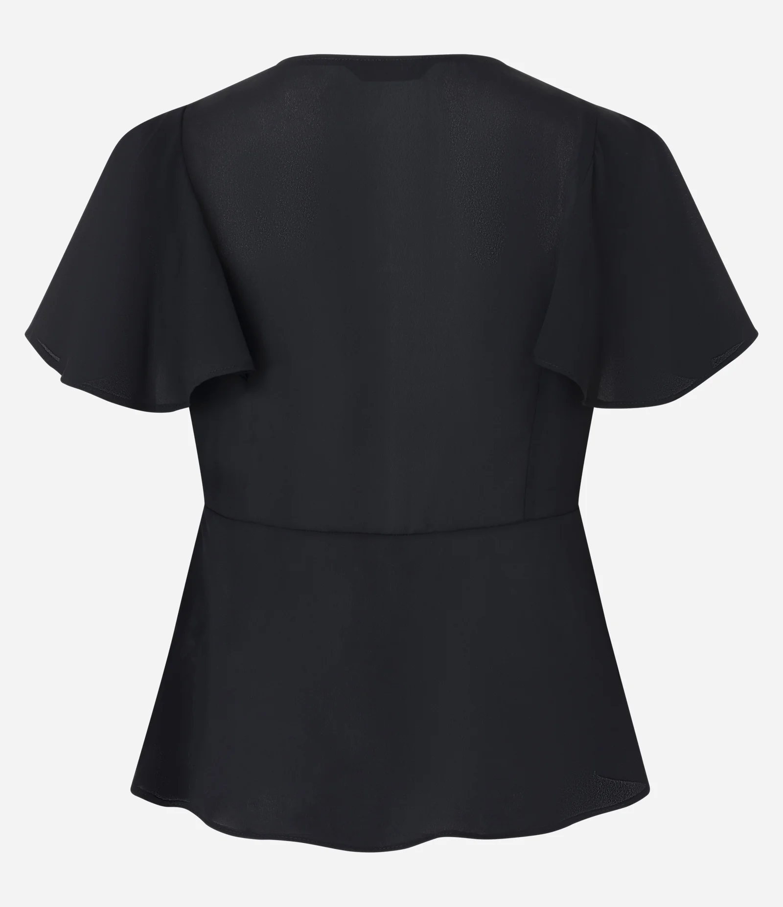 Blusa em Crepe com Mangas Curtas Estilo Borboleta Preto 2