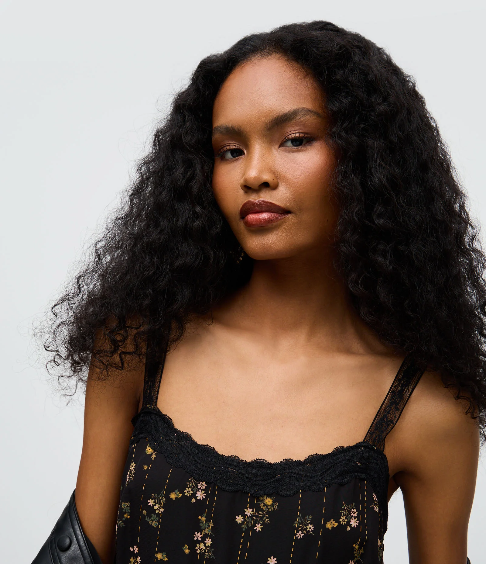 Vestido Midi Longo Estampa Étnica com Alças Finas Preto 2