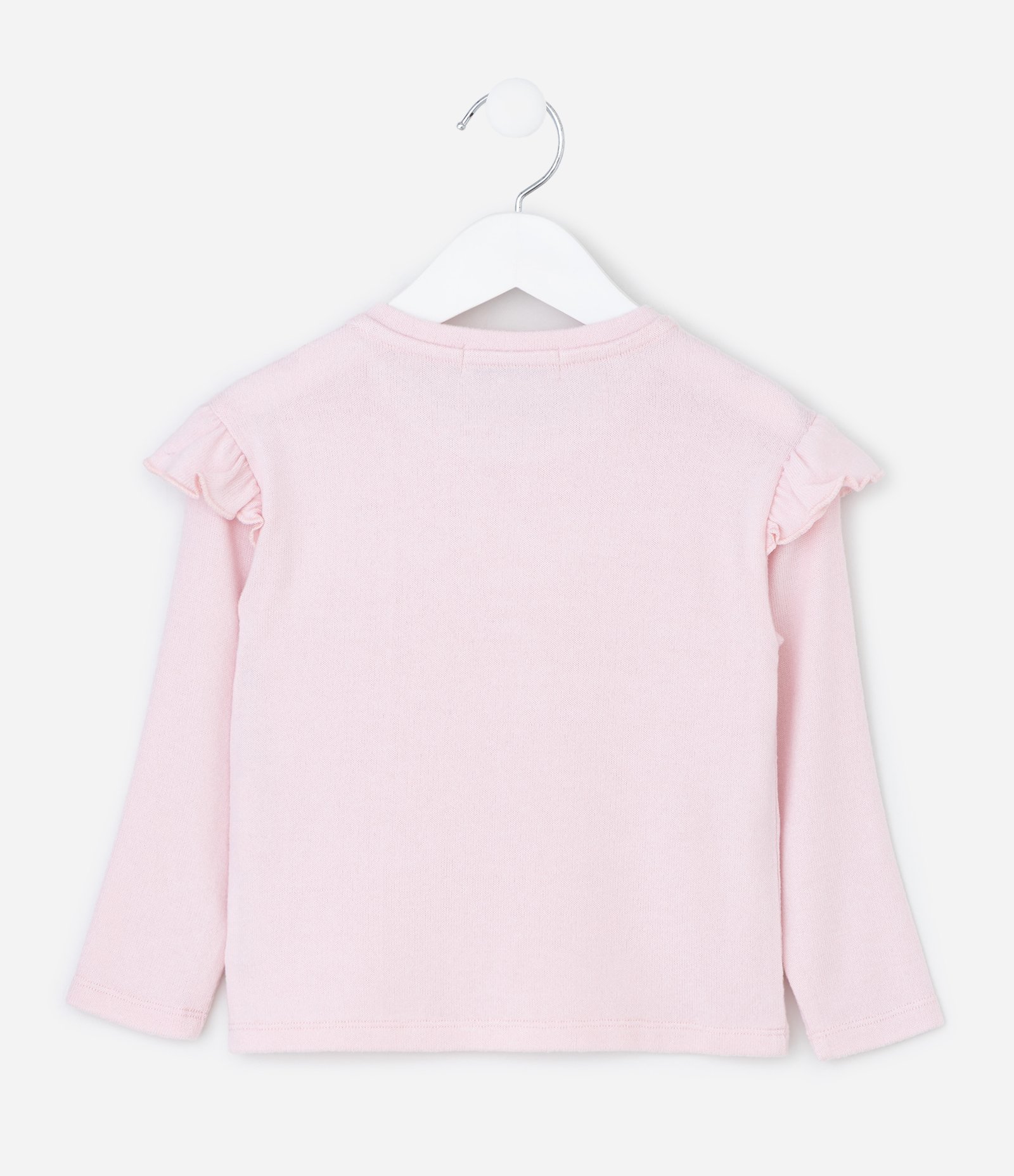 Blusa Infantil com Babado nos Ombros – Tam 1 a 5/6 Anos Rosa Claro 2