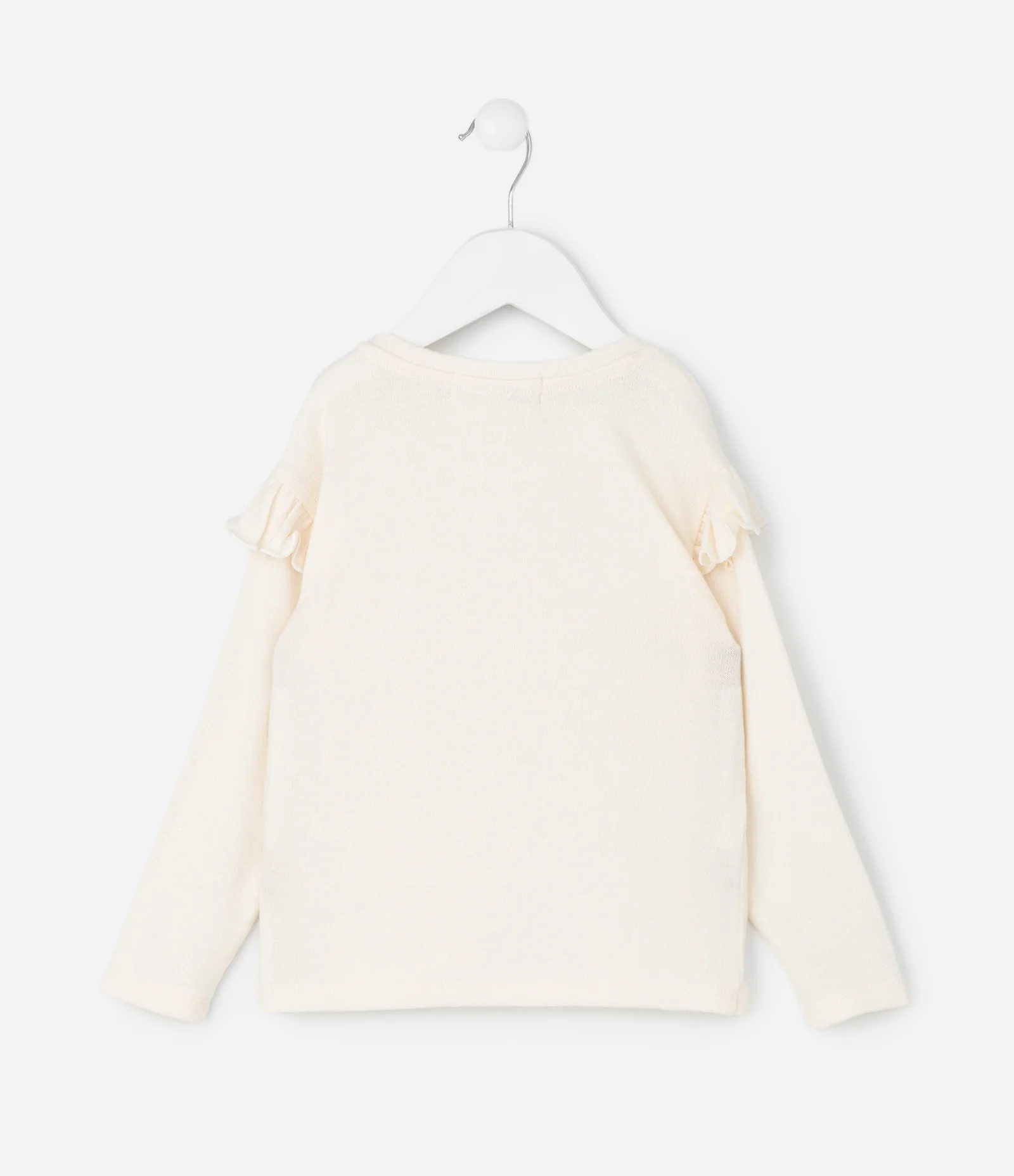 Blusa Infantil com Babado nos Ombros – Tam 1 a 5/6 Anos Off White 2