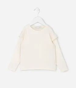 Blusa Infantil com Babado nos Ombros – Tam 1 a 5/6 Anos
