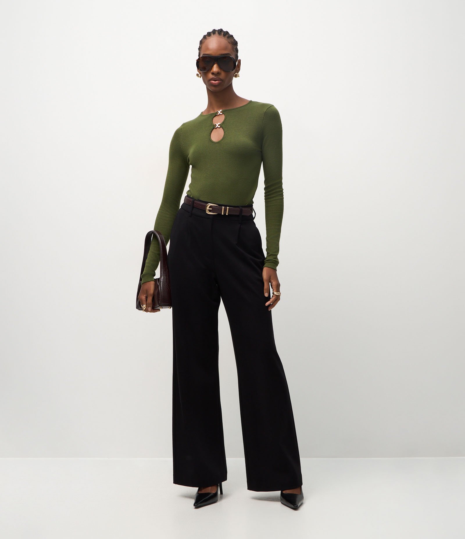 Blusa Regular em Tricô com Aviamento no Decote Verde 2