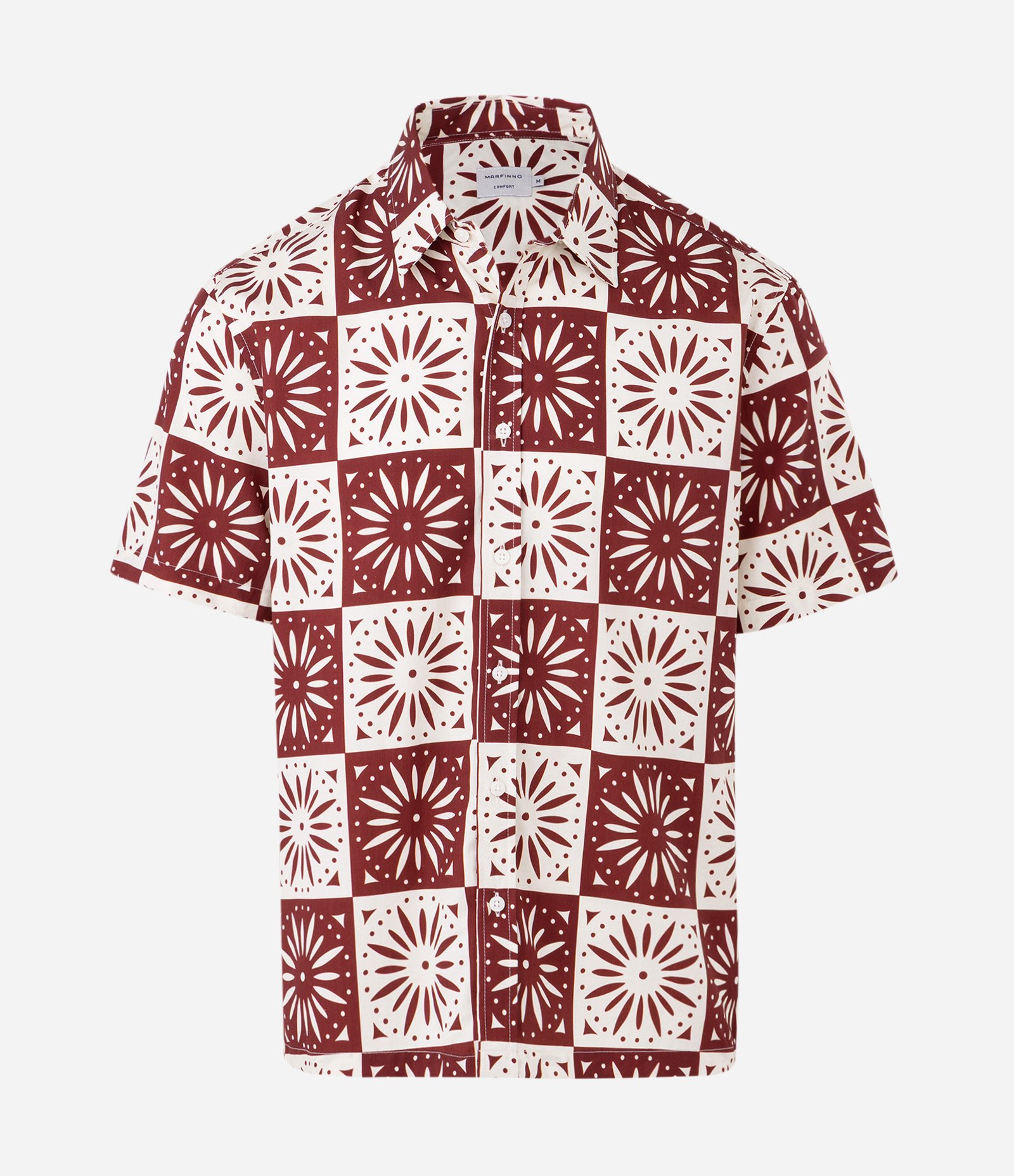 Camisa Masculina Manga Curta Quadriculada Geométrica Bicolor Bicolor 5