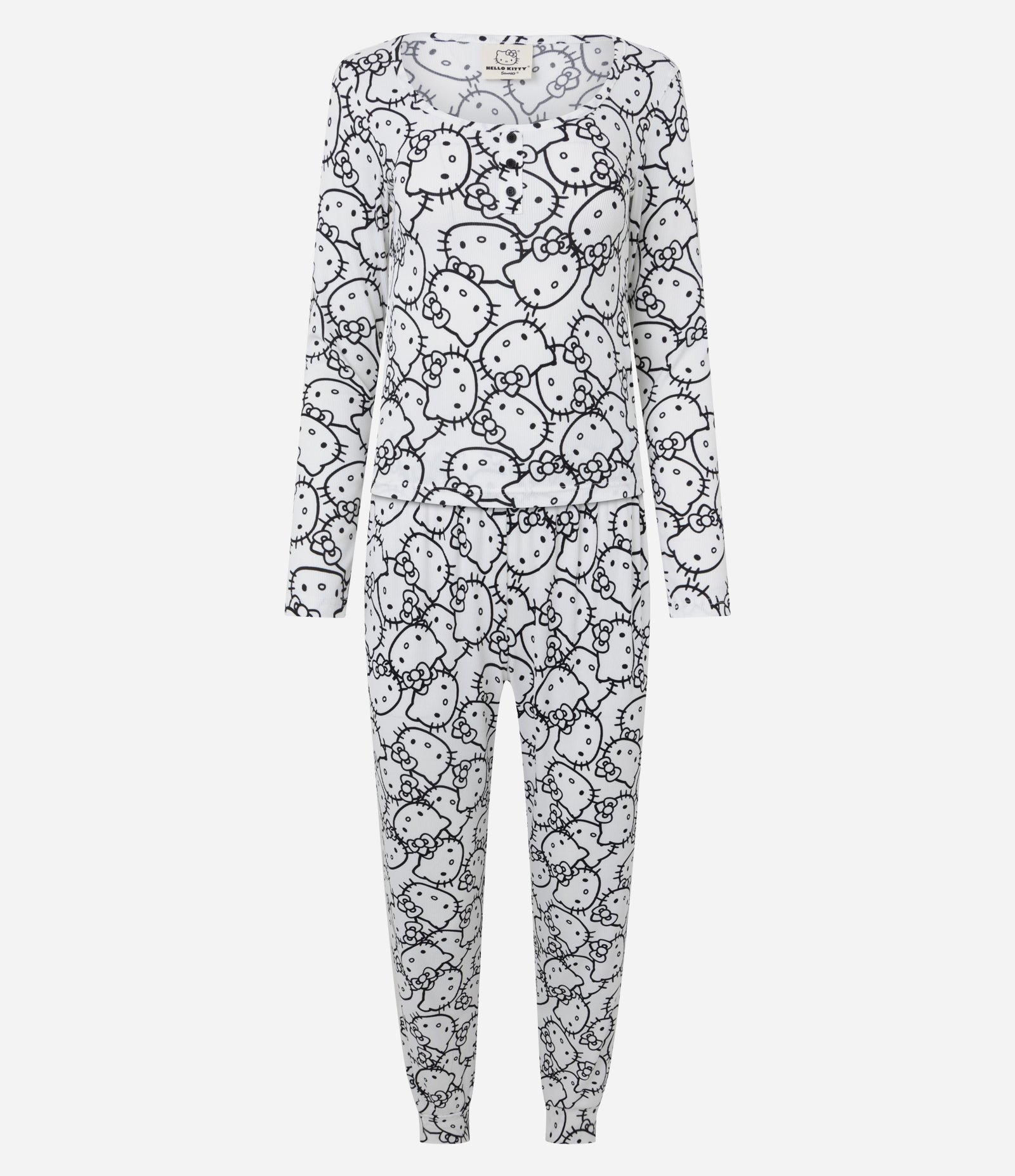 Pijama Longo com Estampa Hello Kitty Branco 1
