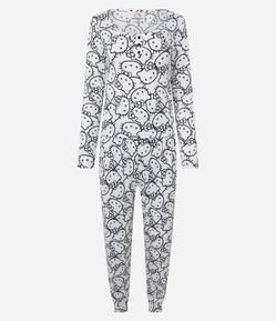 Pijama Longo com Estampa Hello Kitty