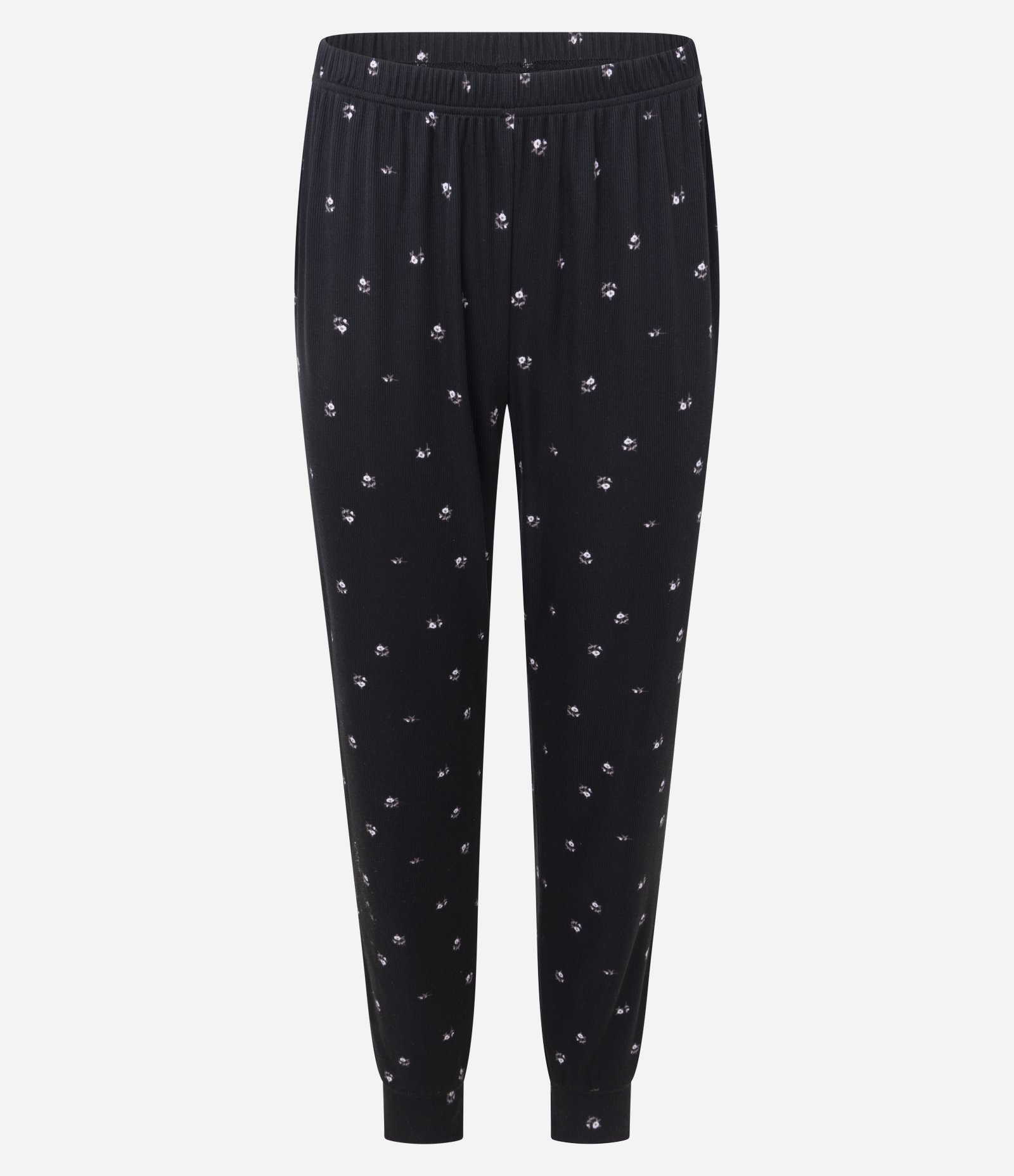 Pijama Longo em Ribana Floral com Botões Preto 4