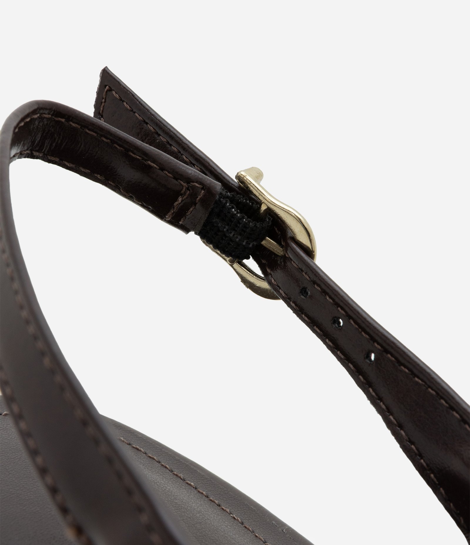 Sapato Slingback com Cabedal e Salto Médio Marrom 4