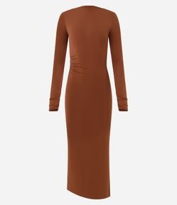 Vestido Midi com Decote Degagê nas Costas