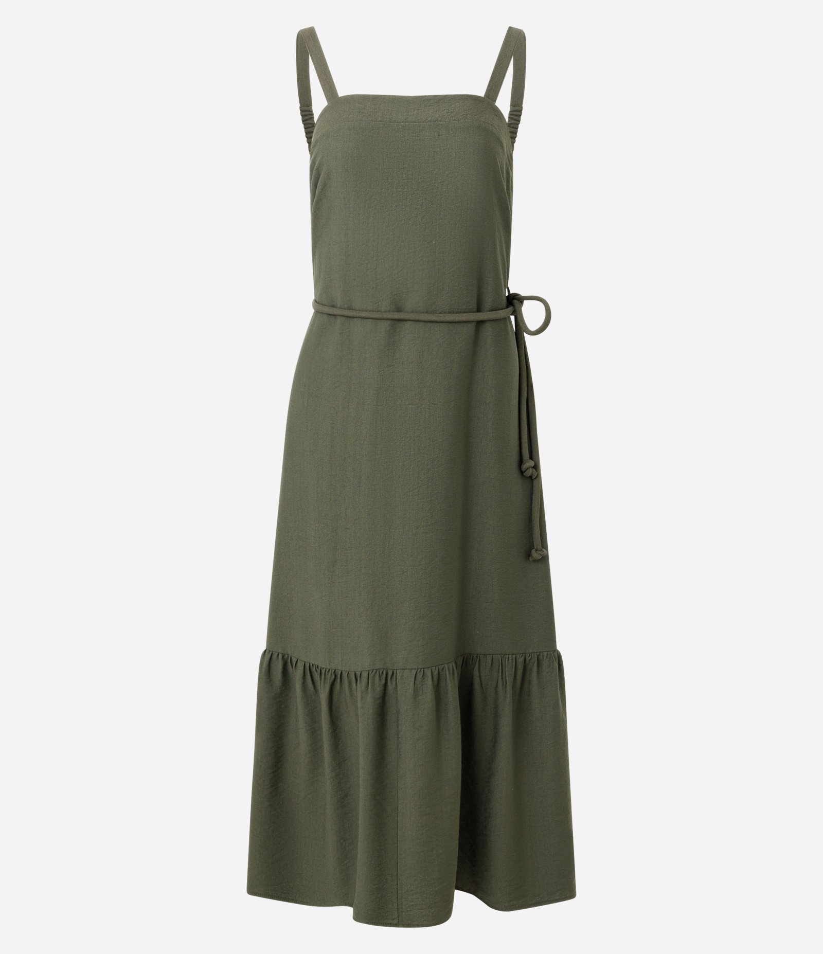 Vestido Midi em Viscose com Cordão para Amarração Verde 5