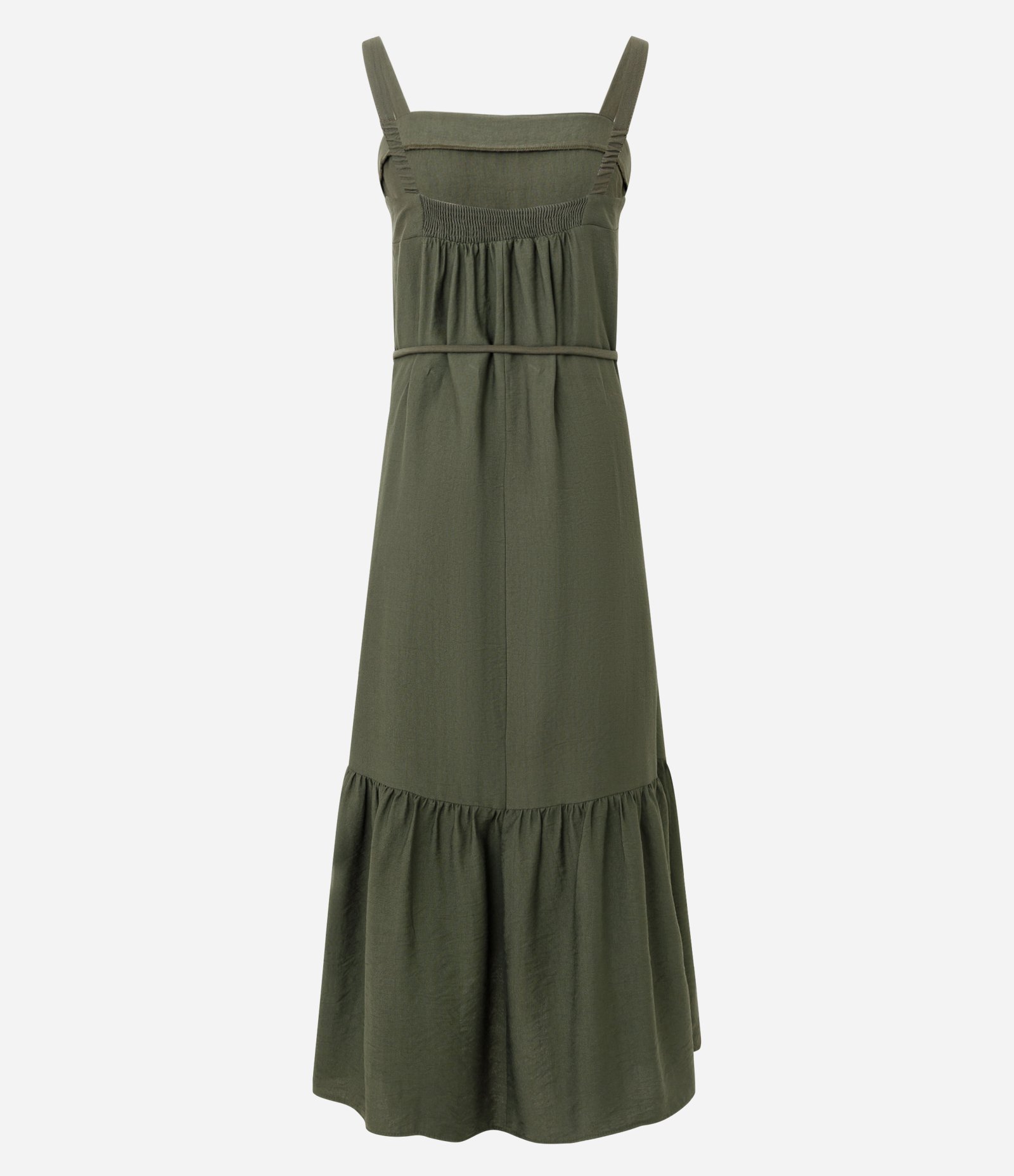 Vestido Midi em Viscose com Cordão para Amarração Verde 6