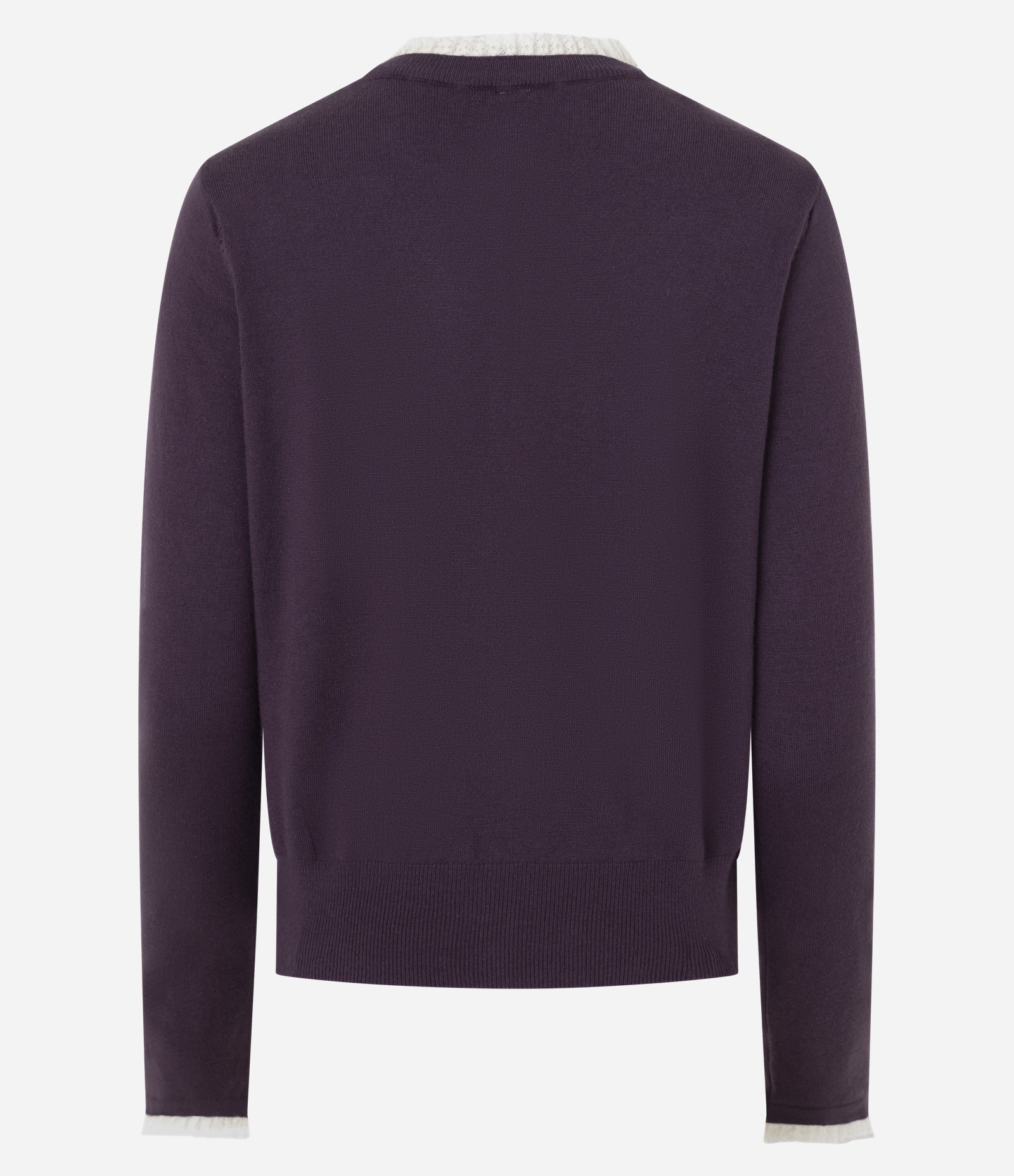 Cardigan em Tricô com Botões e Gola Contrastante Roxo 7