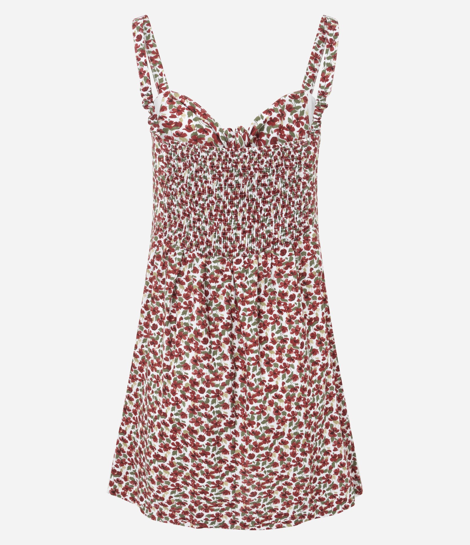 Macacão com Nó Frontal e Estampa Floral Vermelho 7