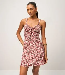 Macacão com Nó Frontal e Estampa Floral