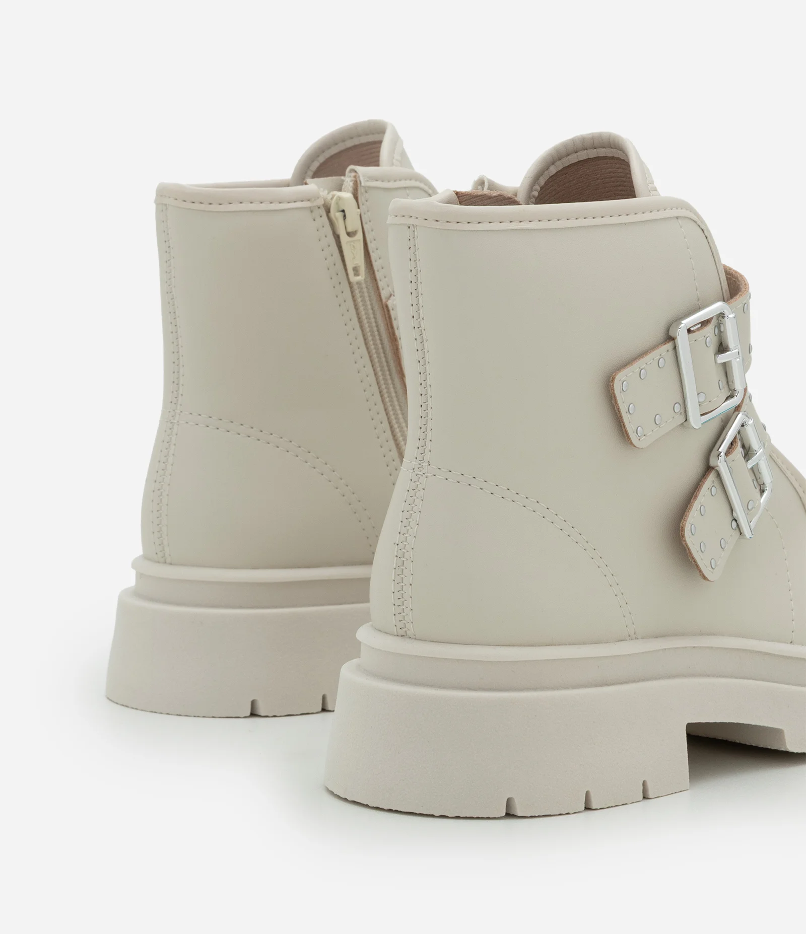 Bota Infantil Coturno com Fivelas – Tam 28 a 35 Off White 2