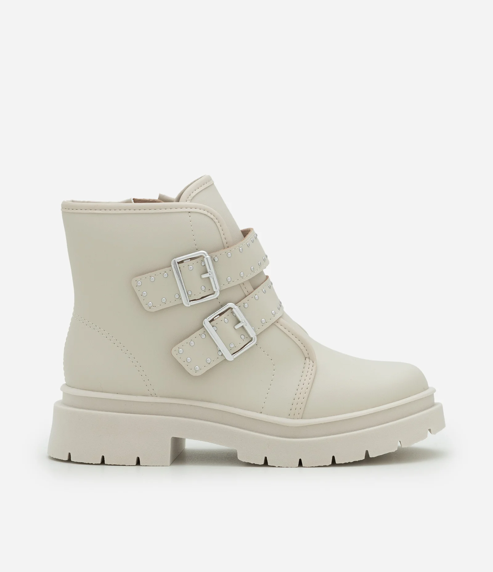 Bota Infantil Coturno com Fivelas – Tam 28 a 35 Off White 5