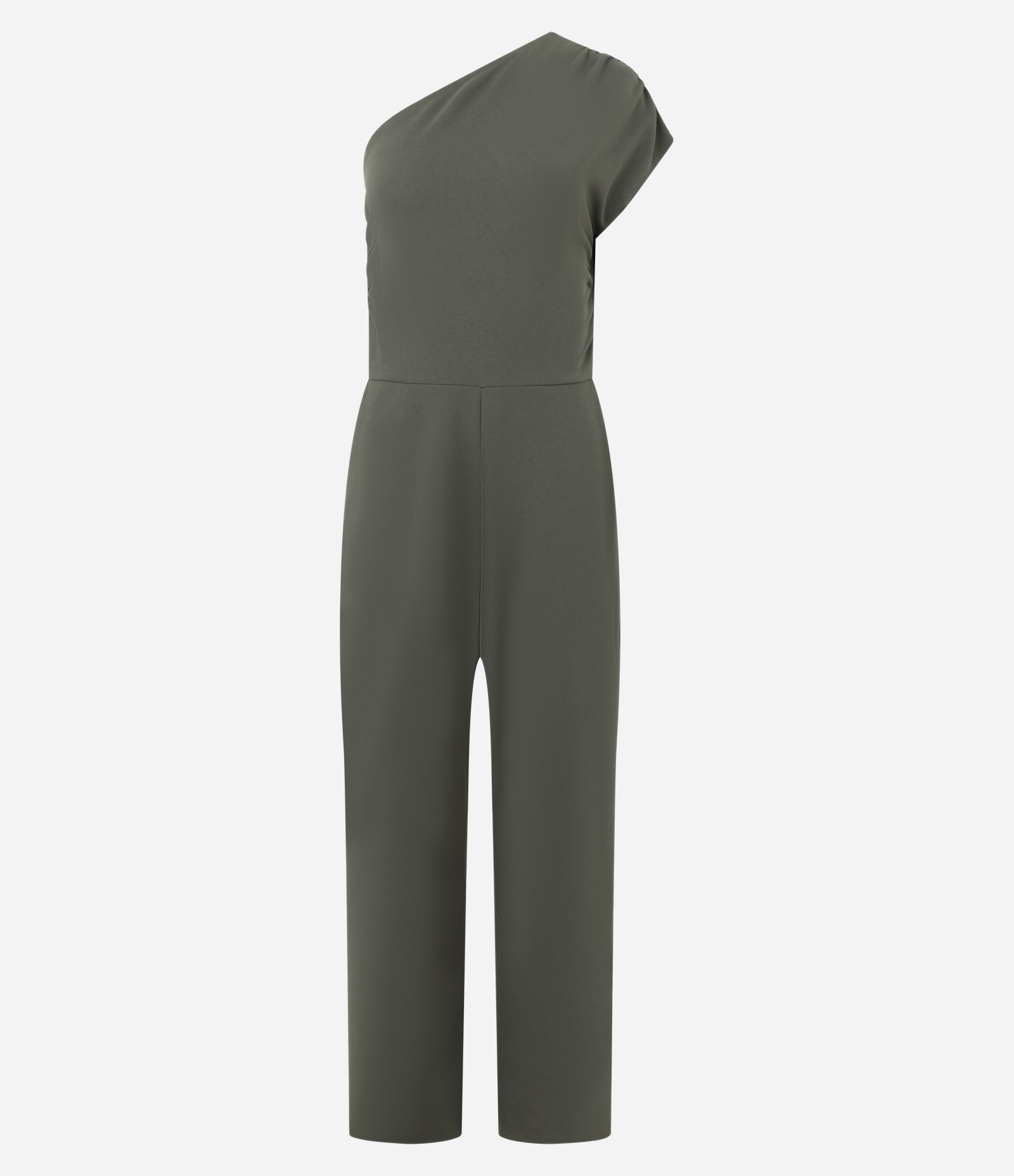 Macacão com Um Ombro Só e Recorte na Cintura Verde 1