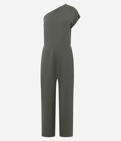 Macacão com Um Ombro Só e Recorte na Cintura