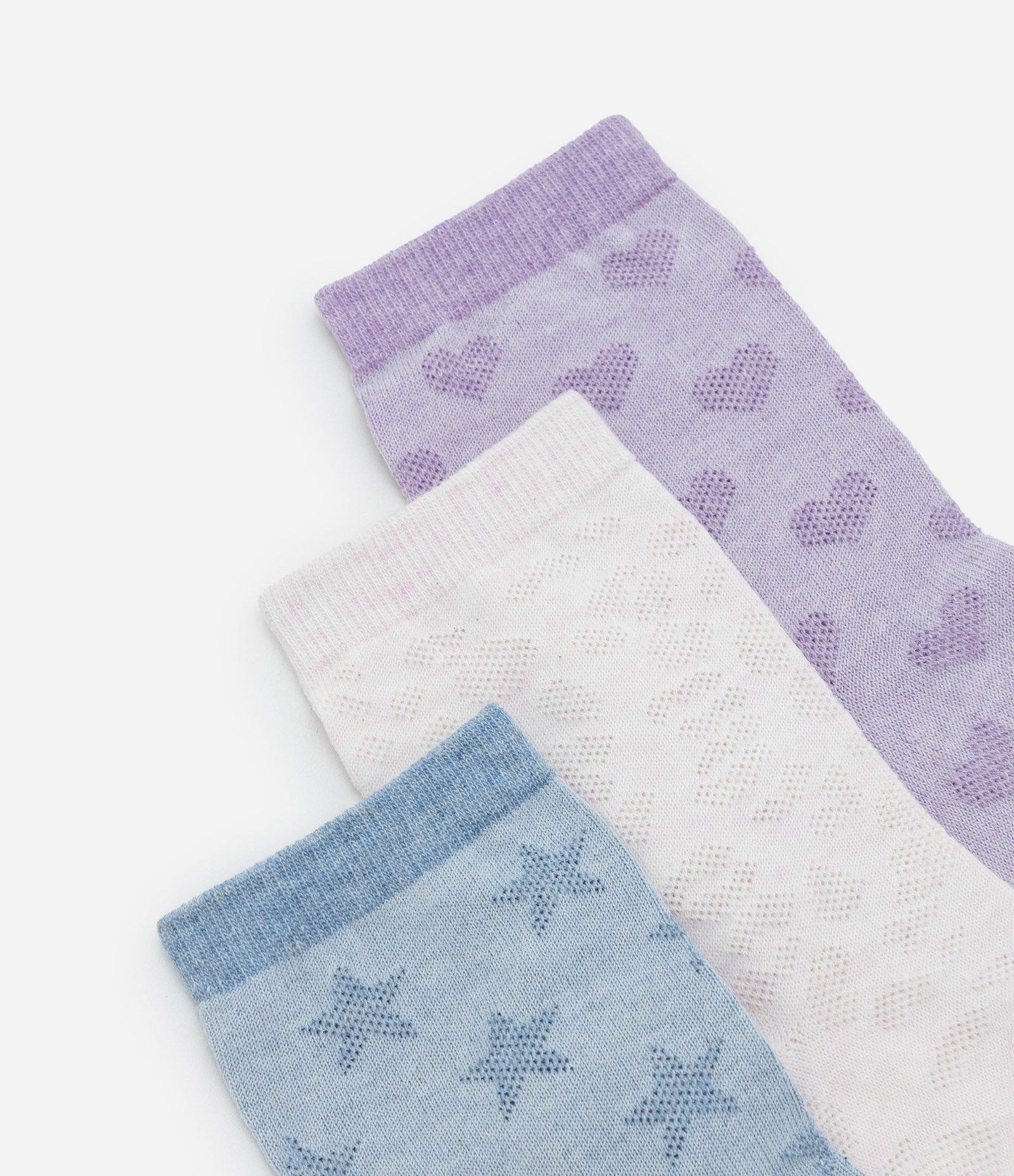 Kit 3 Pares de Meia Cano Médio Texturizada Multicores 4