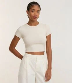 Blusa Baby Tee em Algodão com Cava Deslocada