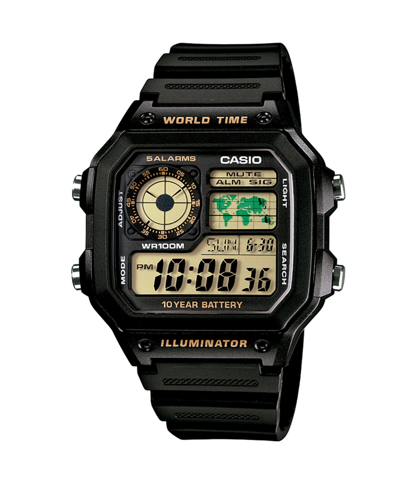 Relógio Resina Masculino Digital com Caixa em Resina e Pulseira em Resina Casio Preto 1