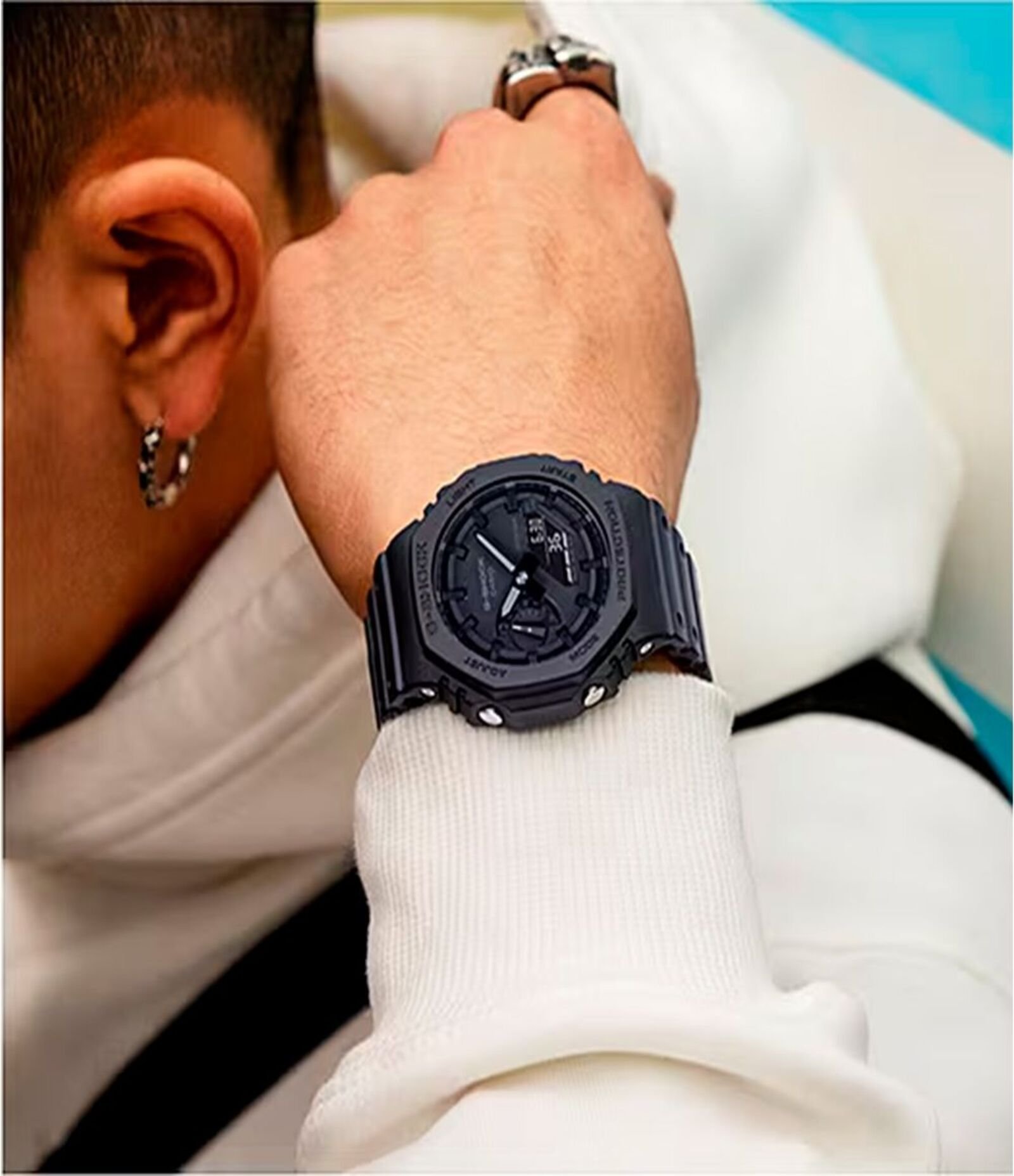 Relógio Resina Masculino Anadigi com Caixa em Resina e Pulseira em Resina Casio Preto 5