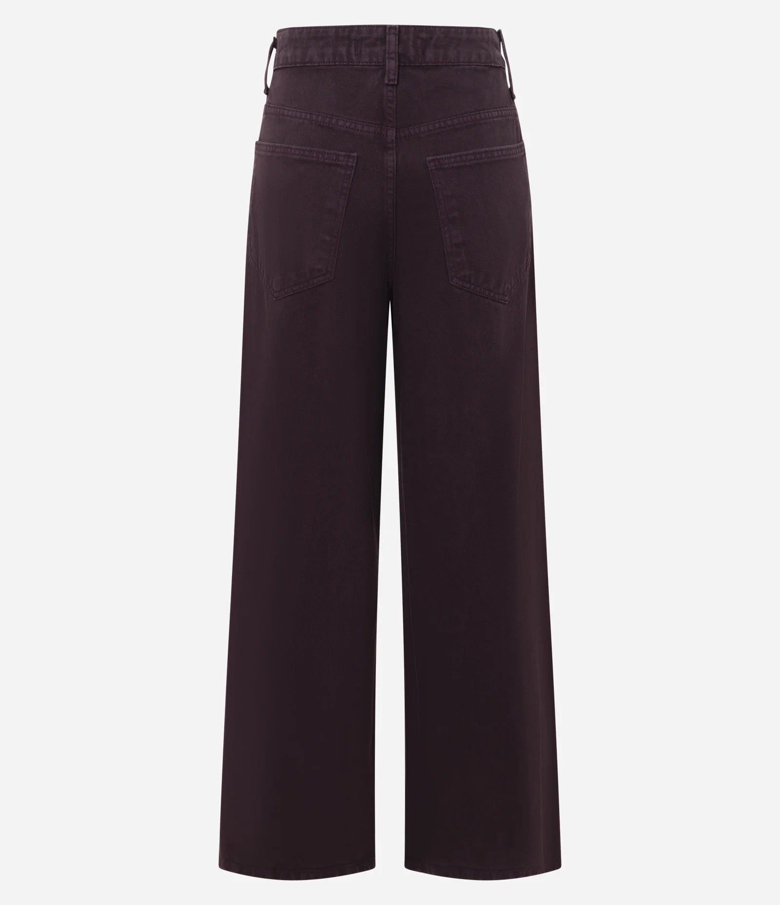 Calça Loose Cintura Baixa em Sarja com Bolsos Vermelho Escuro 2