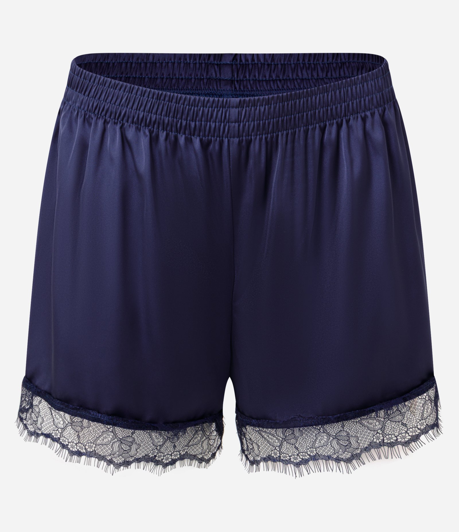 Pijama de Cetim com Regata e Bermuda com Renda Azul 4