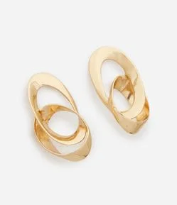 Brinco Orgânico Duplo Vazado Light Gold