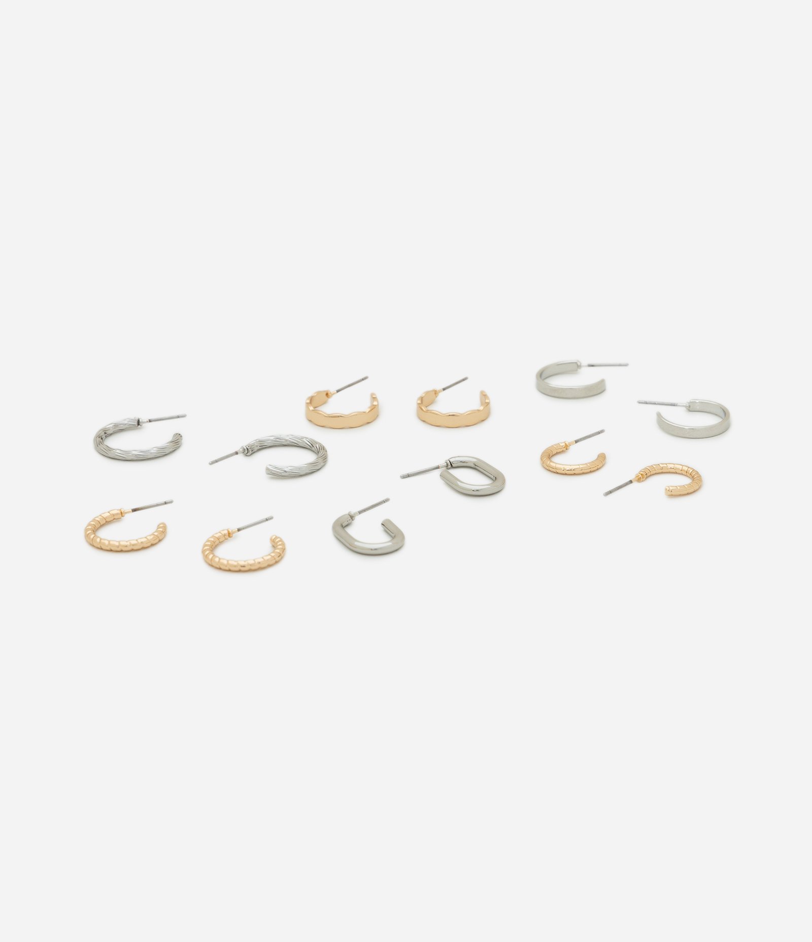 Kit 06 Argolas Pequenas com Diversos Acabamentos Multicores 2